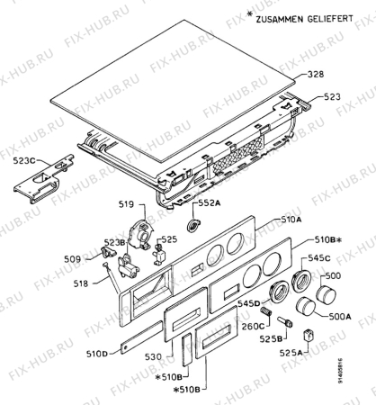 Взрыв-схема стиральной машины Zanussi FL974IN - Схема узла Control panel and lid